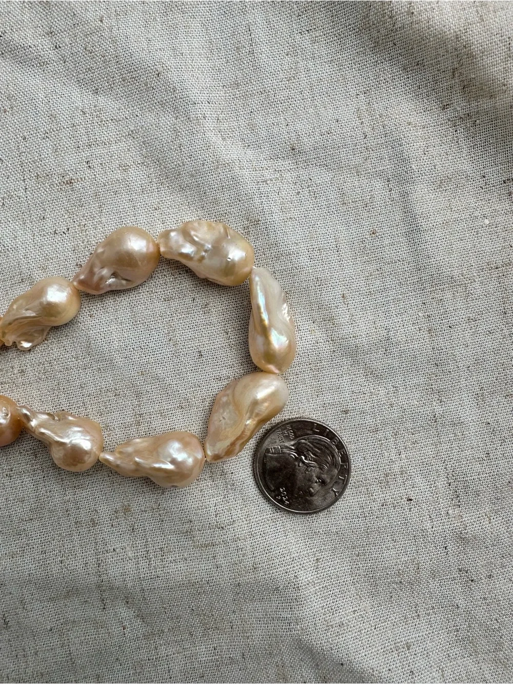 Genuine Natural Pink Freshwater Baroque Pearl Necklace 17-18.5” Gift Box